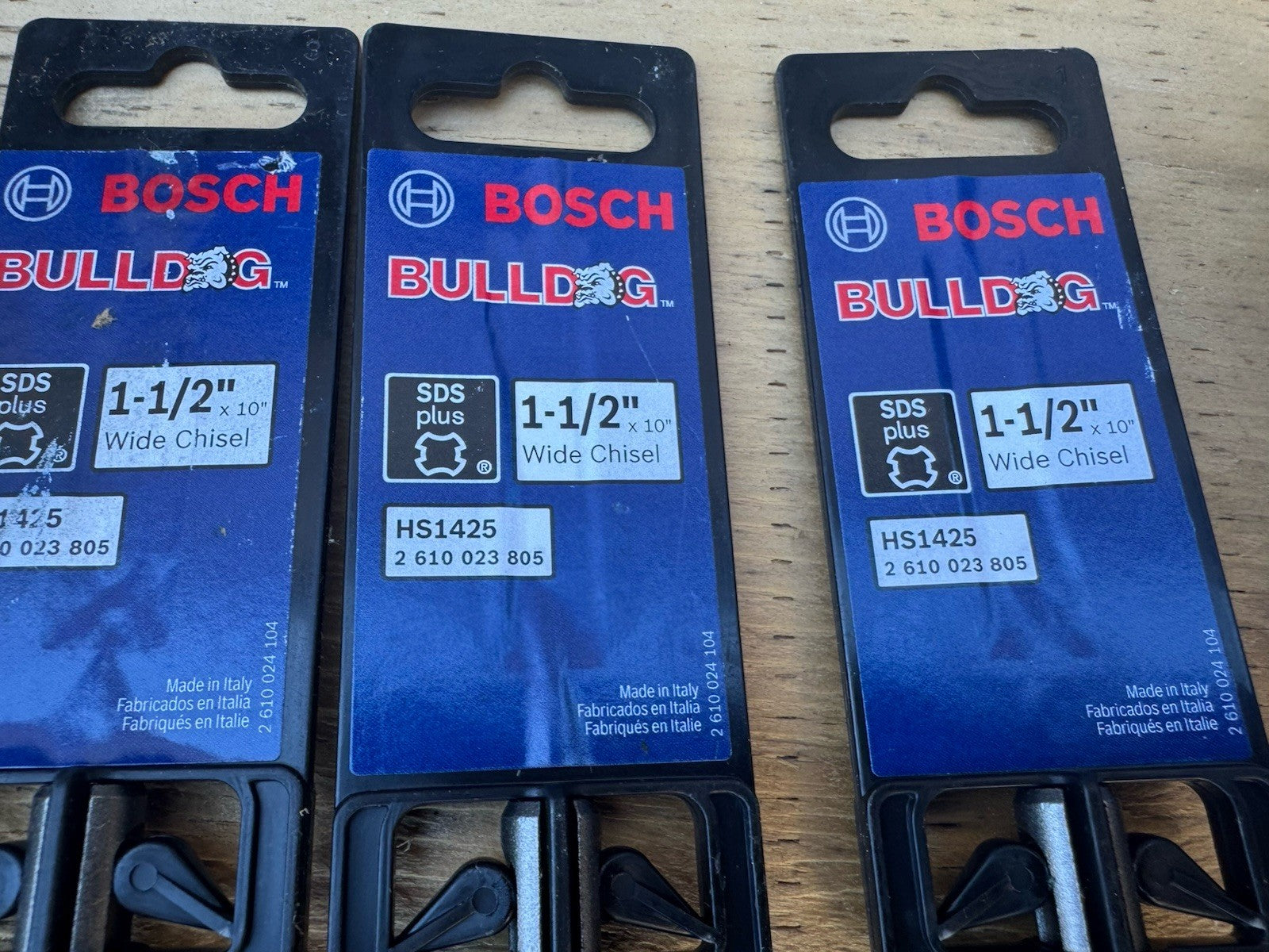 BOSCH  Bulldog HS1425 SDS Plus Wide Chisel 1-1/2" x 10"L Concrete Lot Of 6 NEW