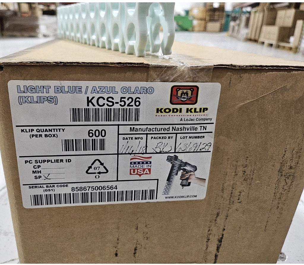 New In Box KCS526 Kodi Klips Rebar Connectors #5 to #6 Rebar 600 Clips per box