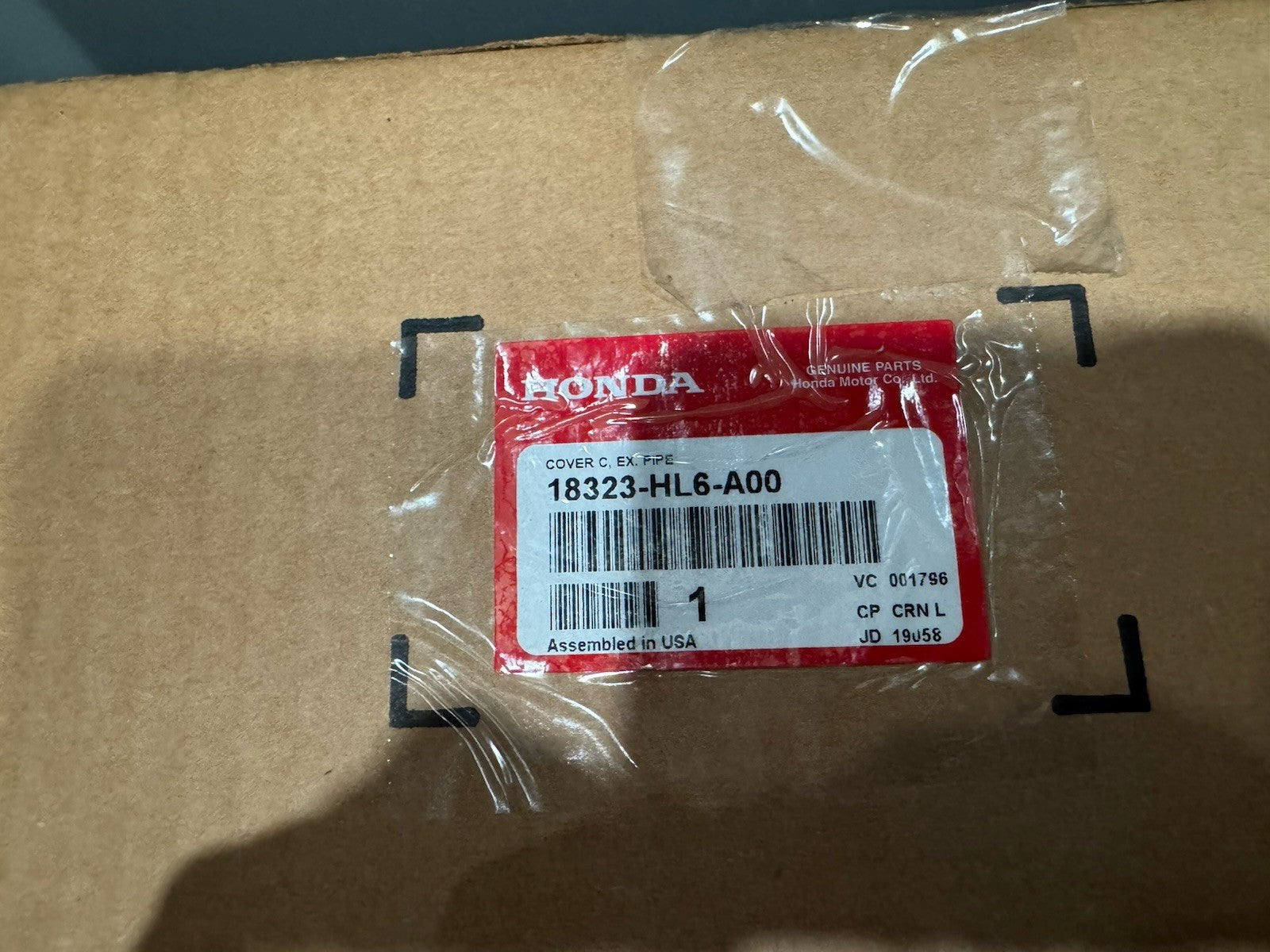 Honda Exhaust Cover Part Number 18323-HL6-A00