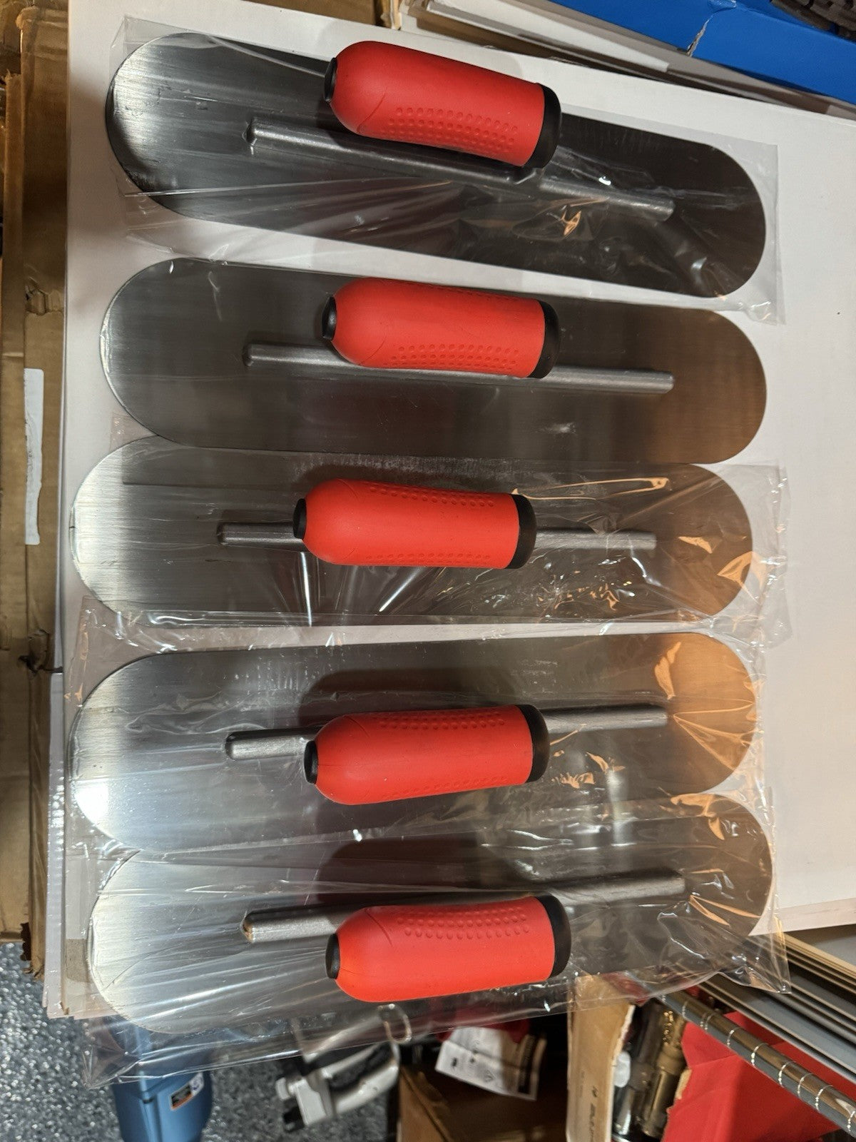 LOT OF 5 Round End Steel Hand Pool Float, 16 x 4 Inch ,Standard Rubber Handle