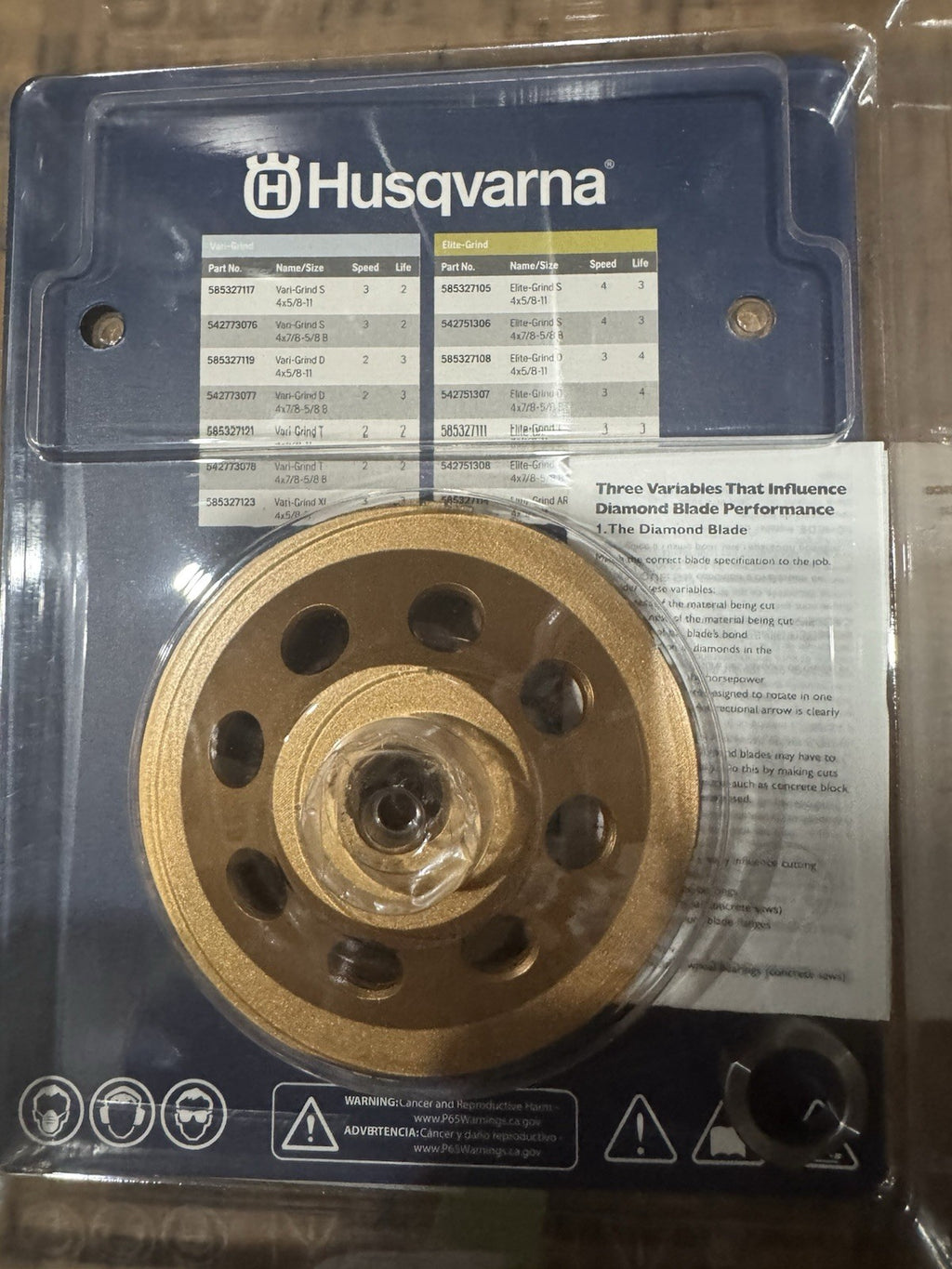 Husqvarna 585327105 Elite Grind Diamond Blade 4 5/8-11 SPCR ELITE-GRIND T