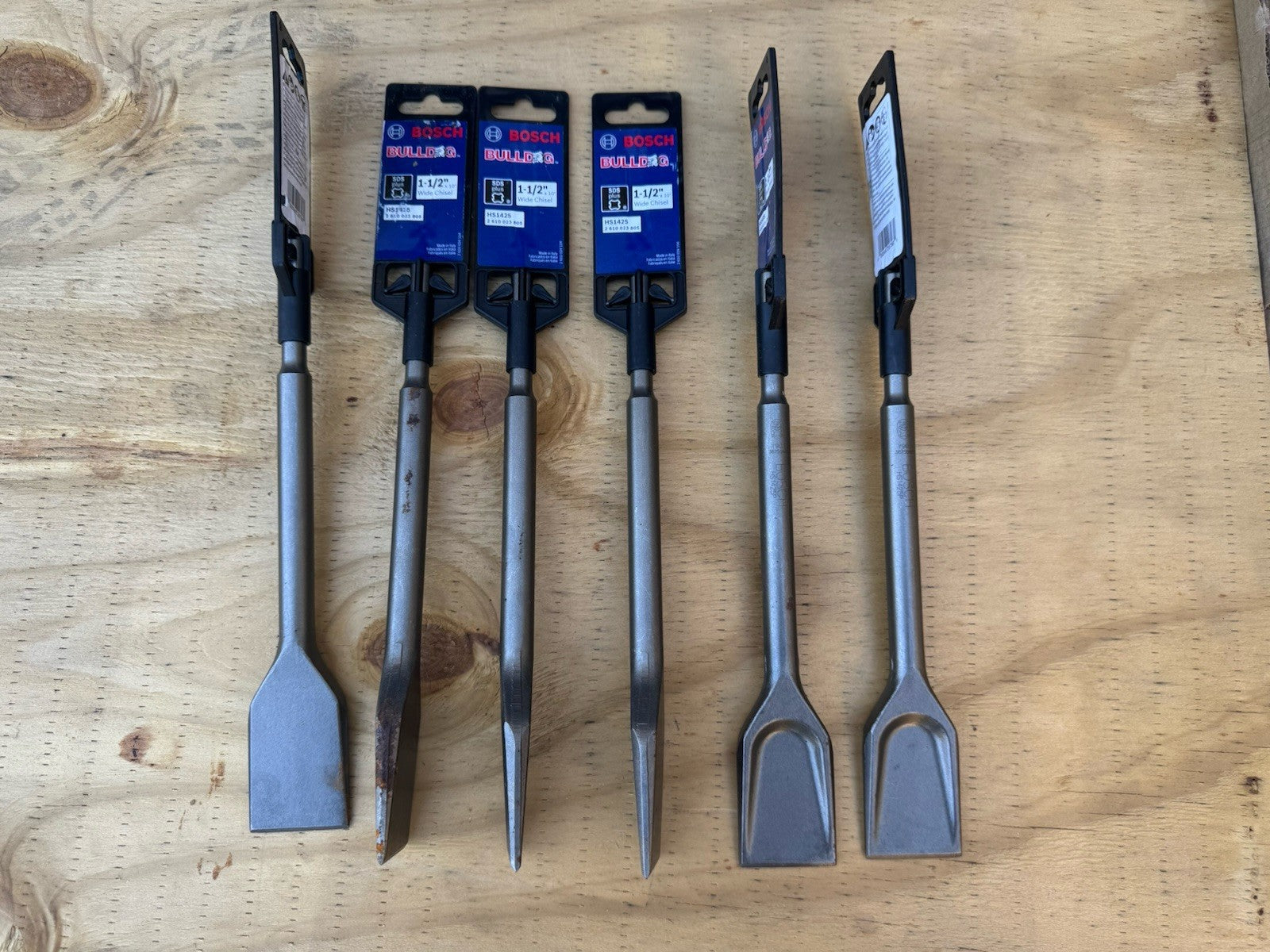 BOSCH  Bulldog HS1425 SDS Plus Wide Chisel 1-1/2" x 10"L Concrete Lot Of 6 NEW