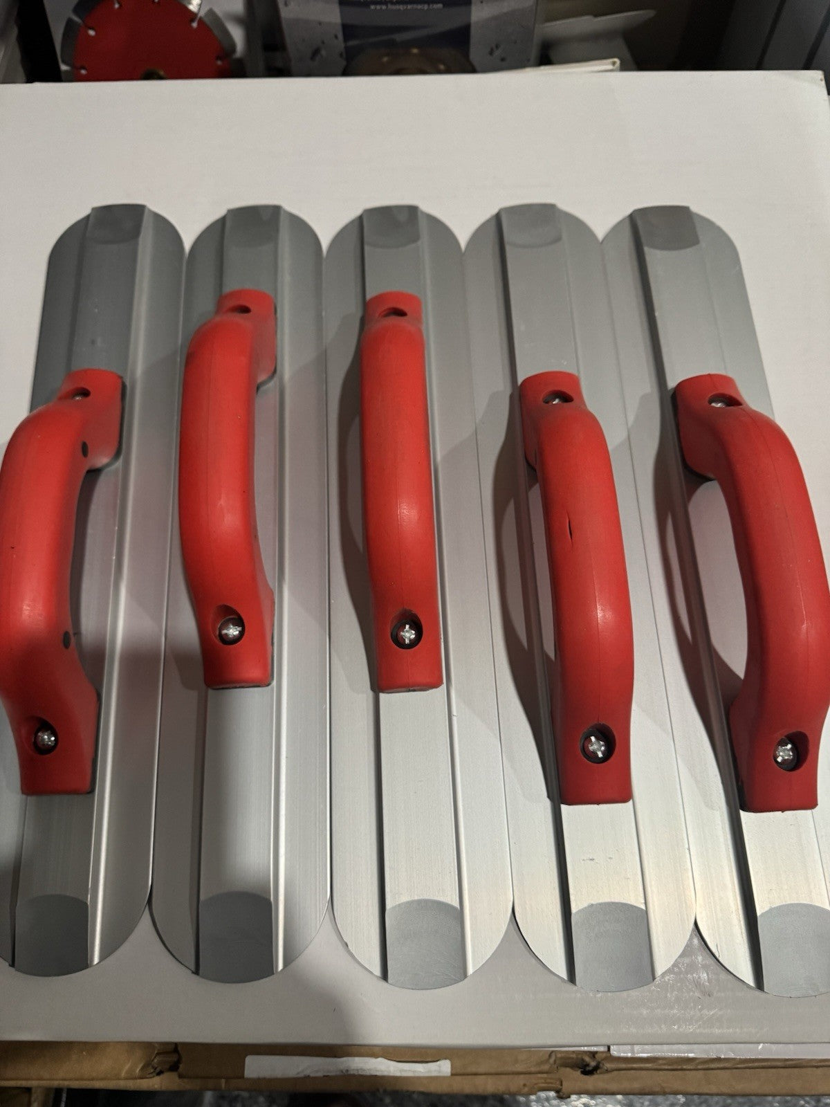 LOT OF 5 Round End Magnesium Hand Float, 16 x 3 1/8 Inch ,Standard Rubber Handle