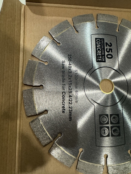 10" Diamond Saw Blade for Concrete Brick Block  1” Arbor With 7/8” Adapter